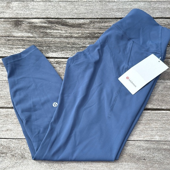 Lululemon Wunder Train High-Rise Tight with Pockets 25" blue twill size 10 NWT - Picture 1 of 6